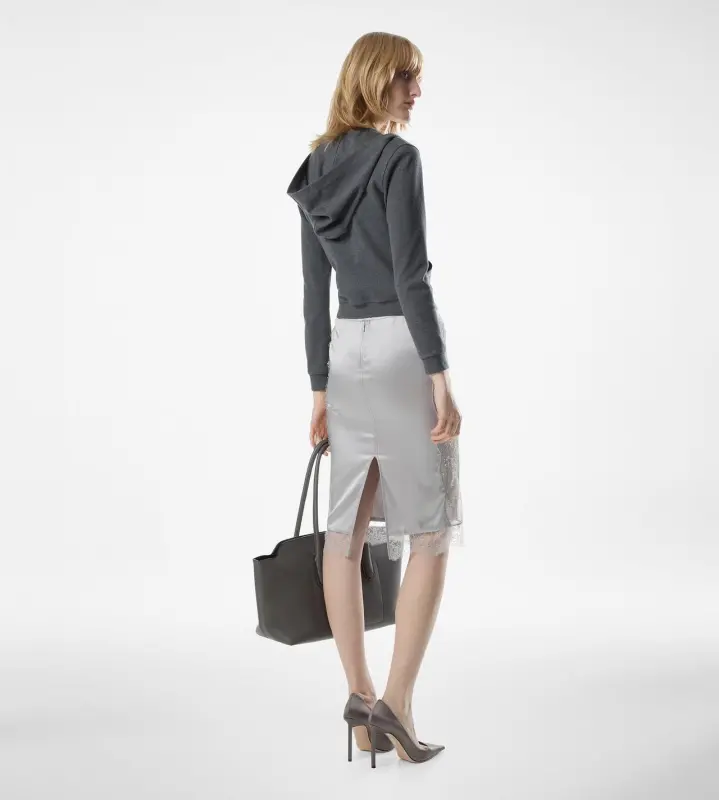 KNEE-LENGTH SKIRT WITH LACE INSERTS online